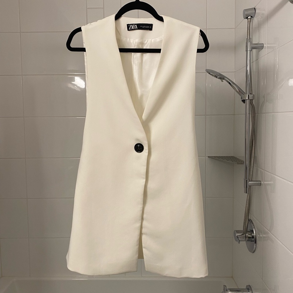 Zara Cream Blazer Vest
